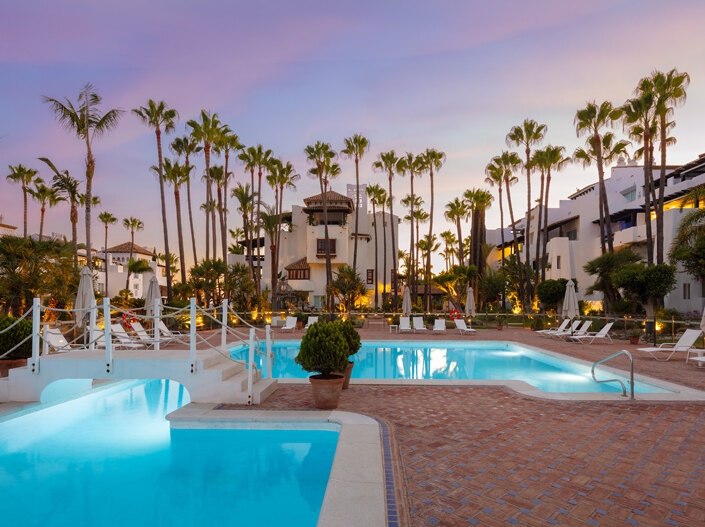 View of some properties in the Puente Romano residential area. Puente Romano Real Estate