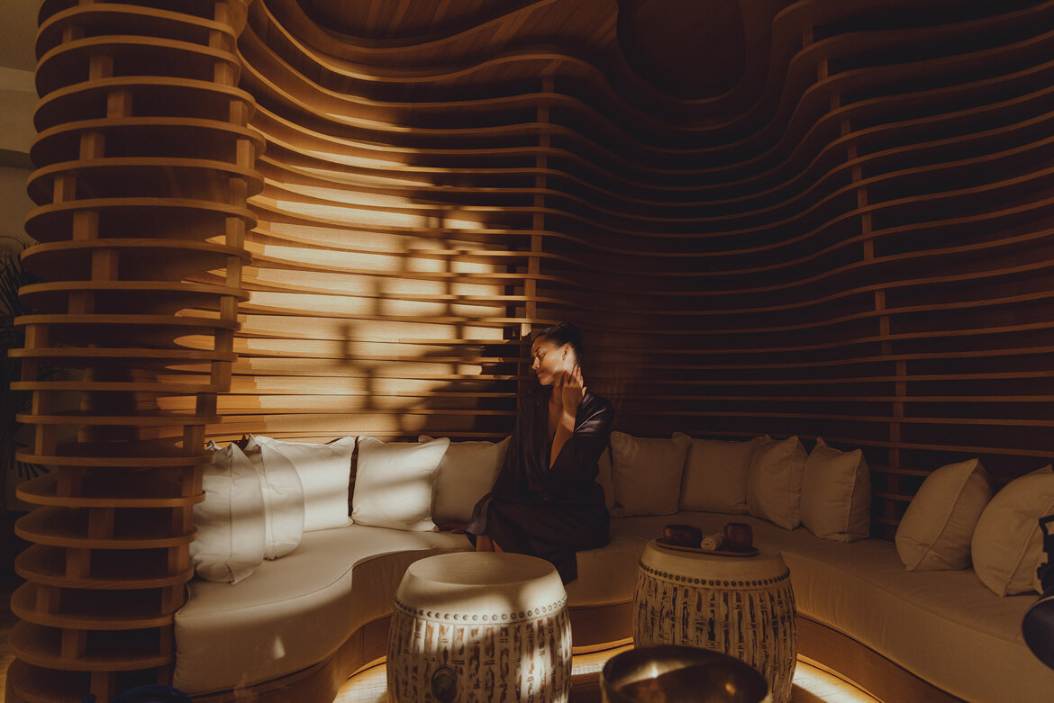 Los interiores del spa reflejan Andalucía y están compuestos de materiales naturales.