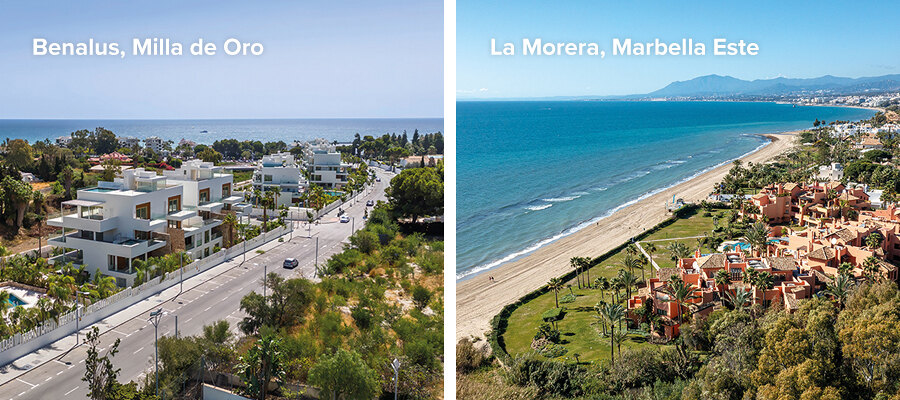 2 zonas de Marbella, Benalus en la Milla de Oro y La Morera en Marbella Este