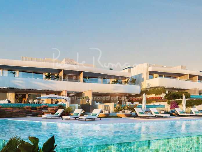 Beachfront apartments and semi detached townhouses in east Marbella