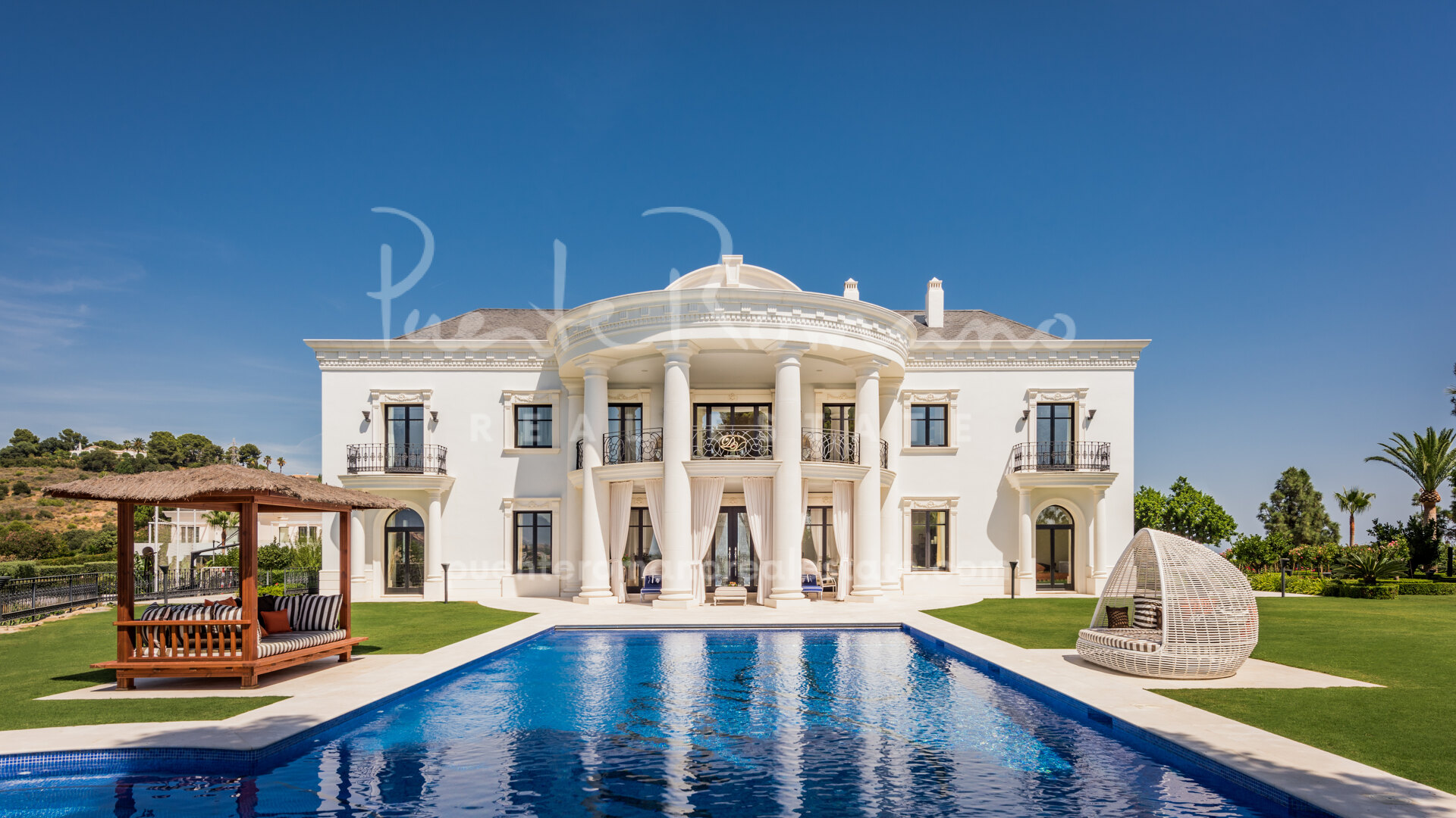 Fabulous luxury mansion in Hacienda Las Chapas with views of the sea, the African coast, and the mountains