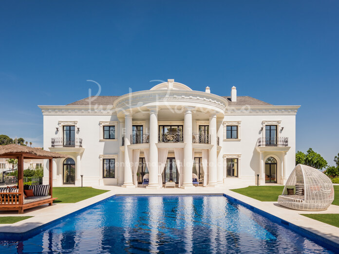 Fabulous luxury mansion in Hacienda Las Chapas with views of the sea, the African coast, and the mountains