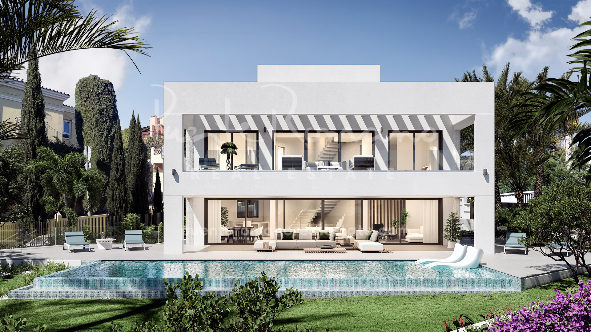 Nuevo proyecto de una villa de diseño de última generación en Guadalmina Baja
