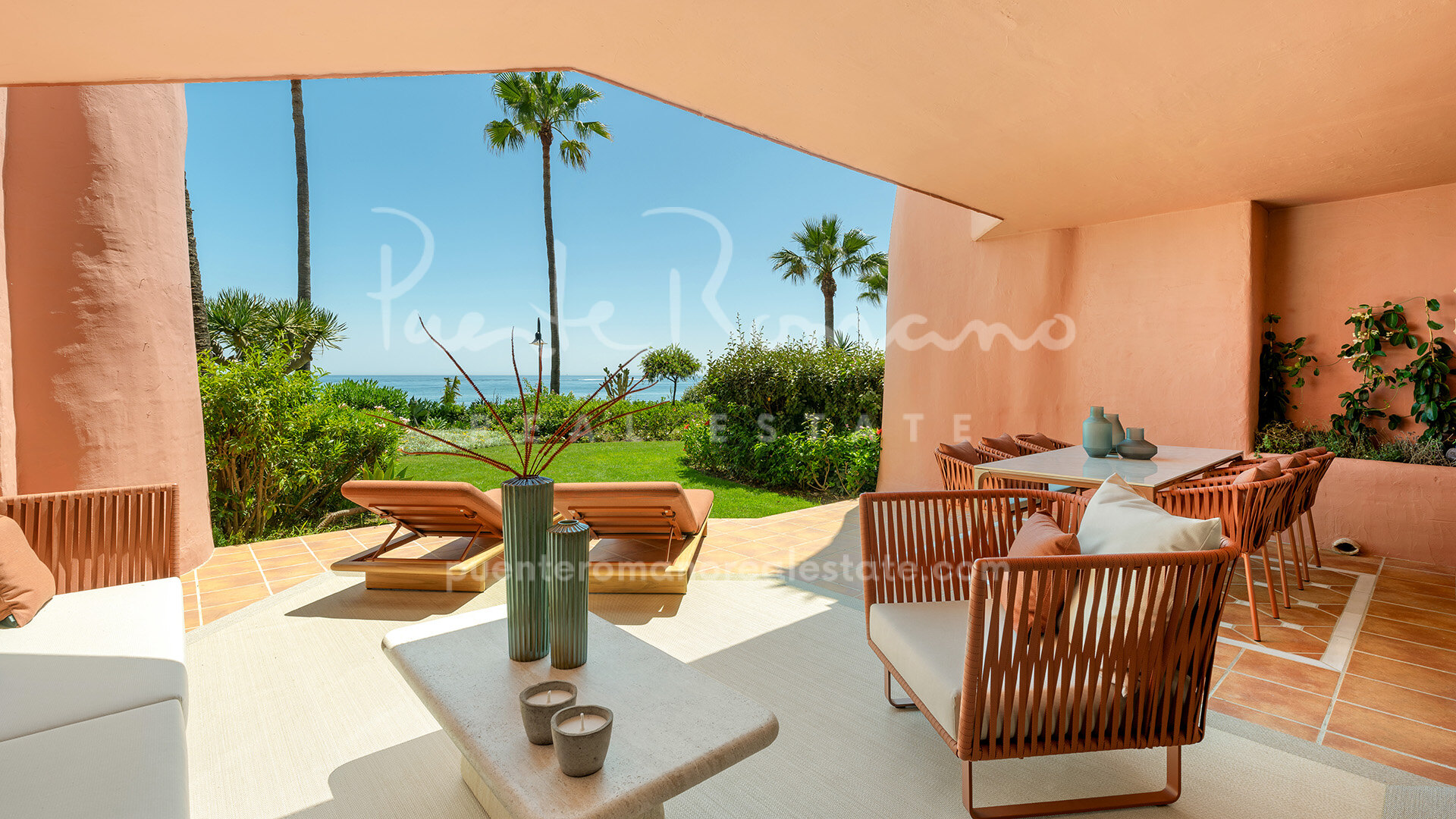 Beachfront garden apartment with resort services in Menara Beach