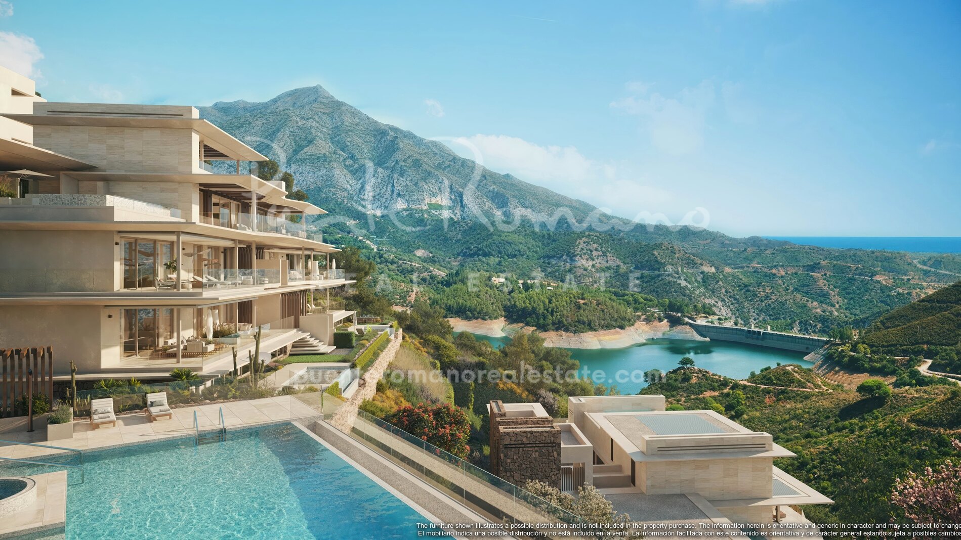 Nuevos apartamentos de lujo en construcción con vistas panorámicas al mar y la montaña