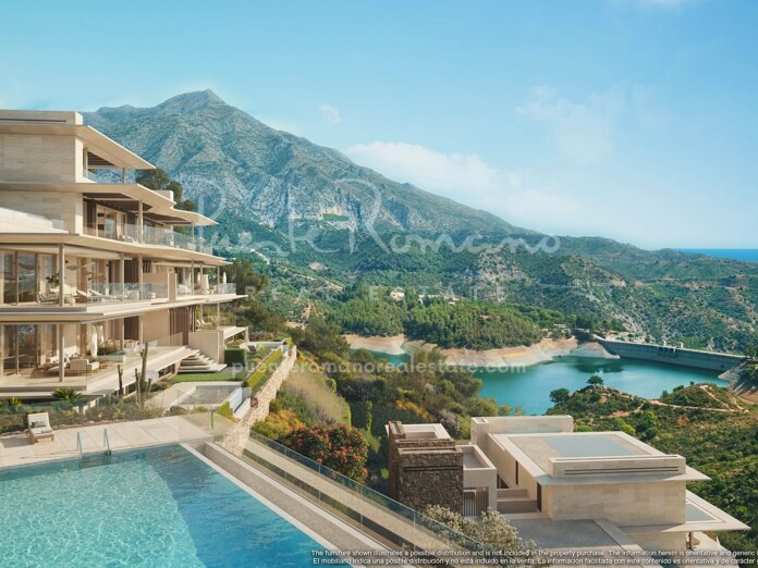 Nuevos apartamentos de lujo en construcción con vistas panorámicas al mar y la montaña
