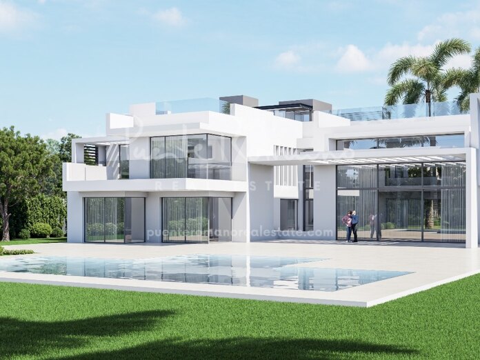 Villa de lujo contemporánea en construcción en Guadalmina Baja