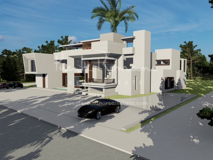 Contemporary luxury villa under construction in Guadalmina Baja