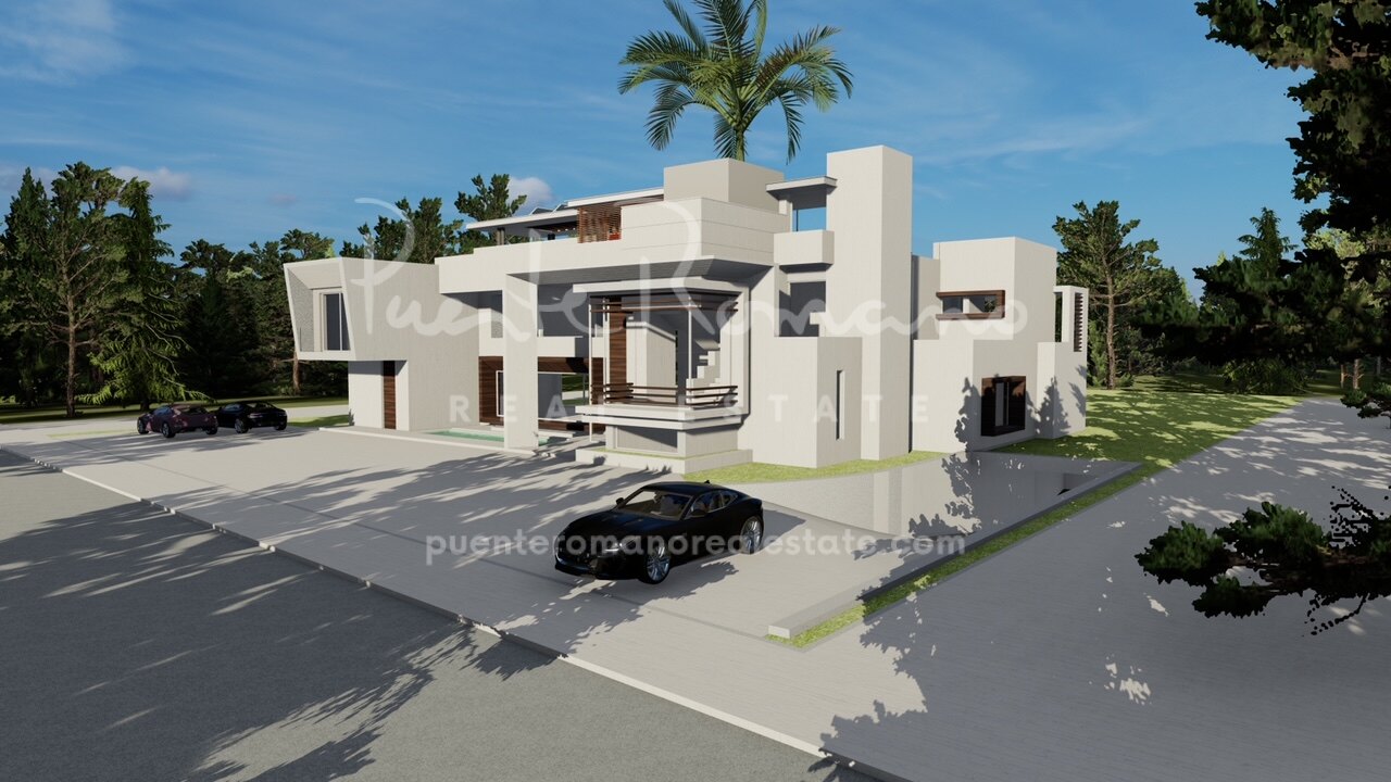 Villa de lujo contemporánea en construcción en Guadalmina Baja