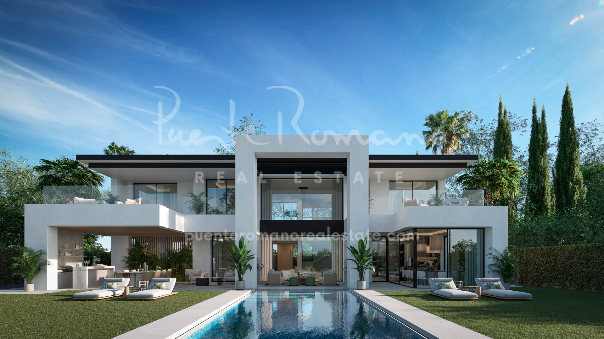 New construction of villas within walking distance to amenities in Bel Air, Estepona