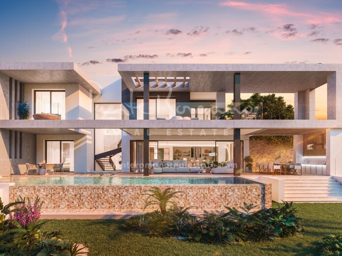 Nueva villa contemporánea en la exclusiva urbanización cerrada de Lomas del Virrey, Milla de Oro de Marbella