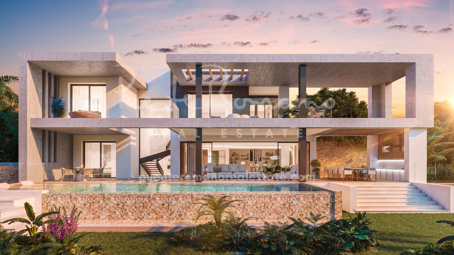 Nueva villa contemporánea en la exclusiva urbanización cerrada de Lomas del Virrey, Milla de Oro de Marbella