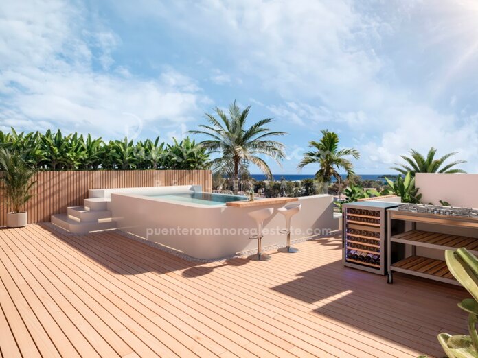 Modern duplex penthouse with private plunge pool in San Pedro town