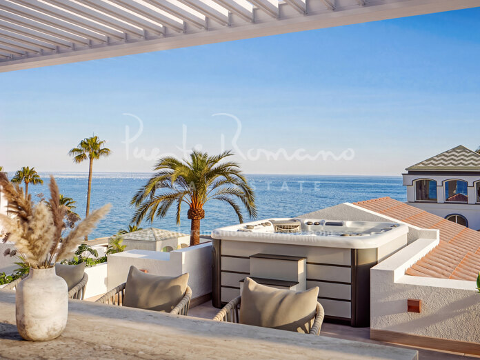 Beachside duplex penthouse apartment with sea views and private wellness terrace in Dominion Beach