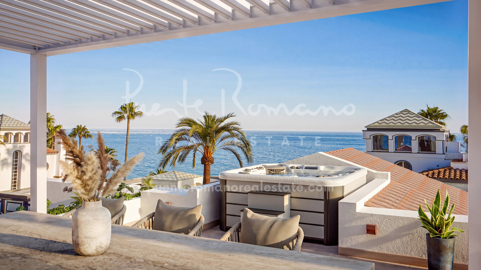 Beachside duplex penthouse apartment with sea views and private wellness terrace in Dominion Beach