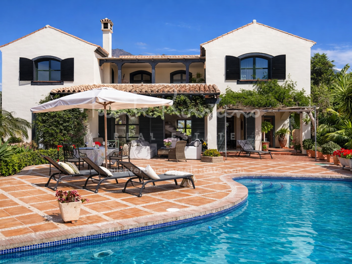 Preciosa villa de estilo mediterráneo con vistas al mar en Valdeolletas