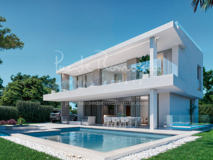 Exclusivas villas nuevas cerca de El Campanario Golf en Estepona Este