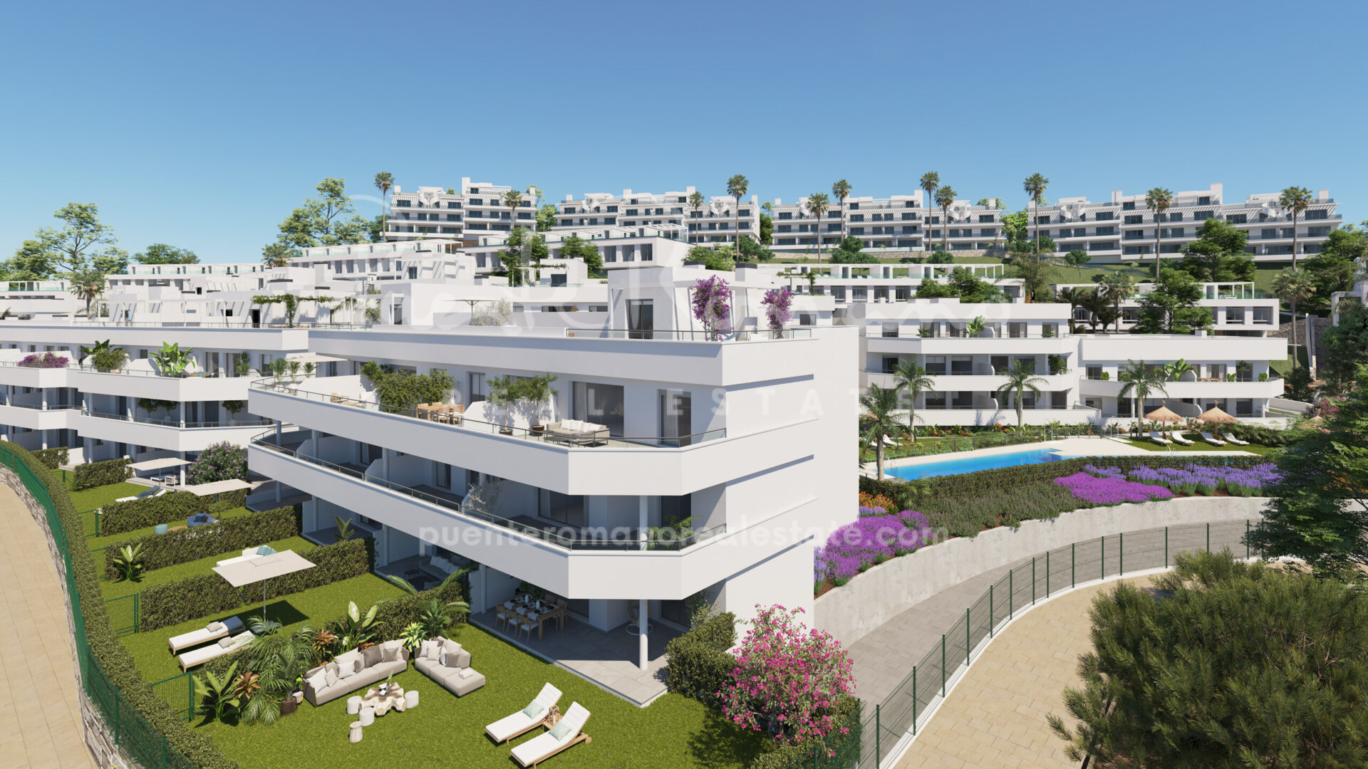 New groundfloor apartment with views in Los Flamingos