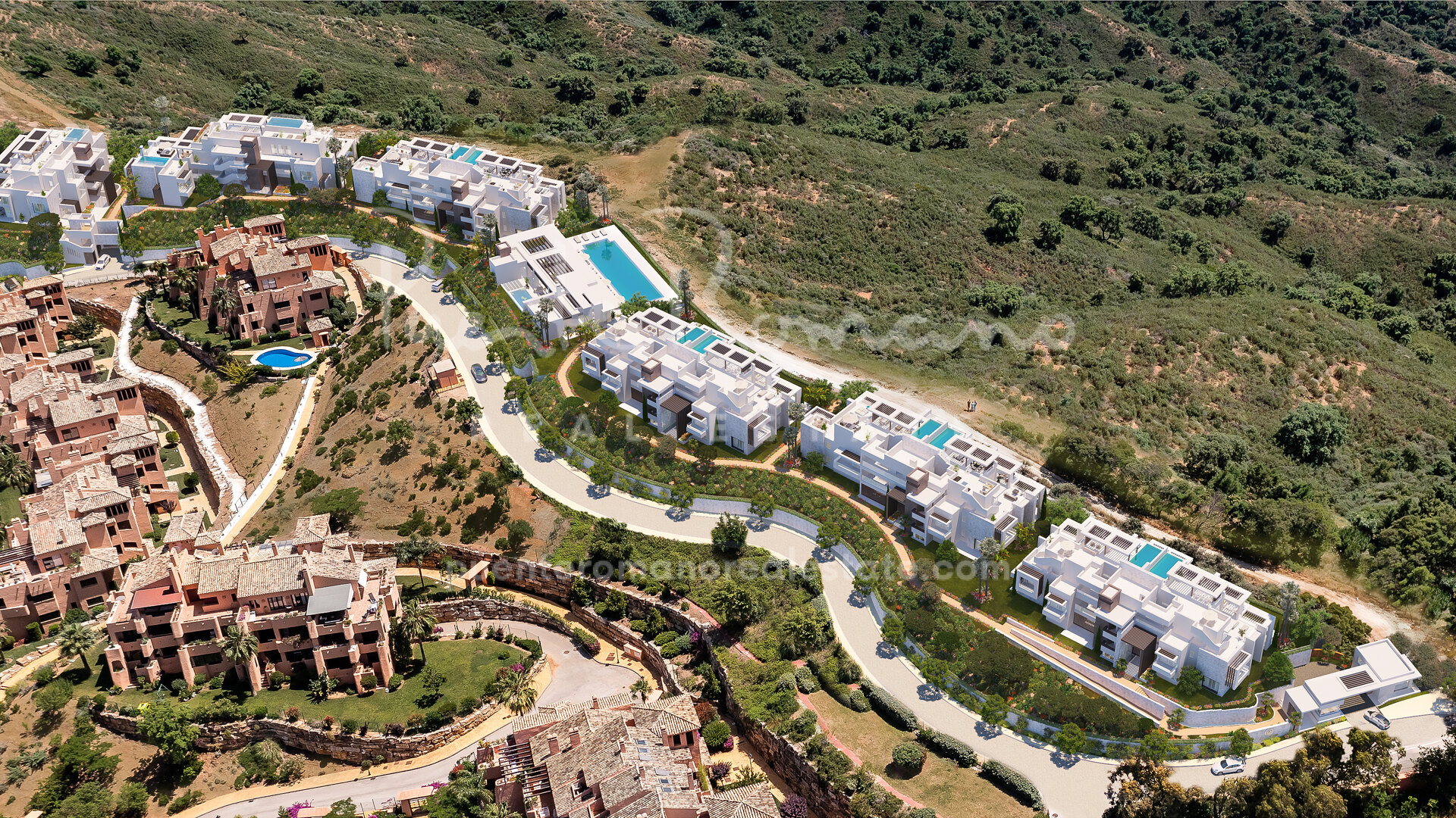 Apartamentos contemporáneos con vistas panorámicas al mar en La Mairena
