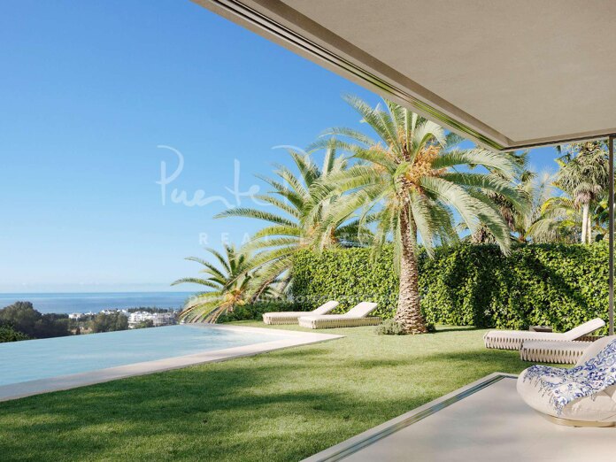 Luxury garden duplex apartment with private pool in designer Dolce and Gabanna complex